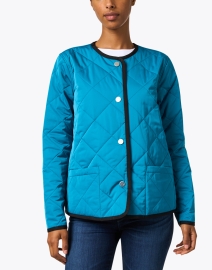 Extra_1 image thumbnail - Jane Post - Teal and Pink Reversible Quilted Jacket