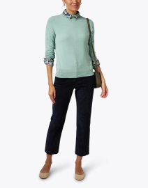 Look image thumbnail - Repeat Cashmere - Aqua Green Cashmere Sweater