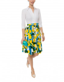 Audrey Lemon Print Contrast Shirt Dress