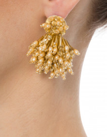 Gold Burst Clip Earrings