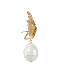 Back image thumbnail - Anton Heunis - Gold and Crystal Pearl Drop Earrings