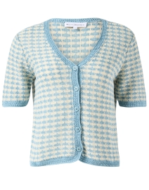 Product image thumbnail - White + Warren - Blue and White Linen Cardigan