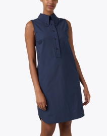 Front image thumbnail - Odeeh - Navy Cotton Polo Dress