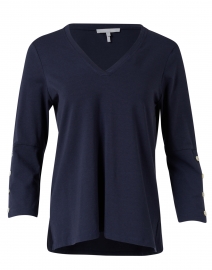 Christy Navy Cotton Top