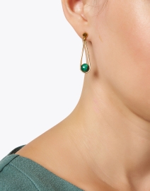 Look image thumbnail - Dean Davidson - Mini Ipanema Green Stone Drop Earrings