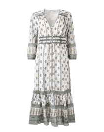 Castella Ivory and Green Printed Dress