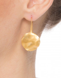Gold Beaten Disc Earrings