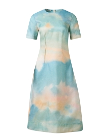 Multi Sky Print Silk Dress 