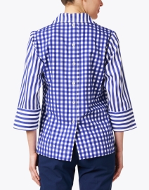 Back image thumbnail - Hinson Wu - Aileen Blue and White Striped Shirt