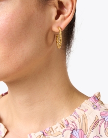 Look image thumbnail - Ben-Amun - Gold Torsade Hoop Earrings