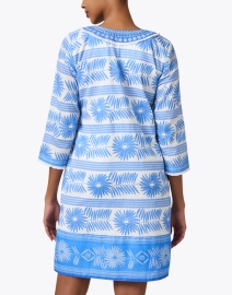 Back image thumbnail - Bella Tu - Blue Print Cotton Tunic Dress