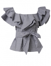 Product image thumbnail - Chloe Kristyn - Michelle Black and White Check Cotton Top