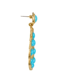 Fabric image thumbnail - Kenneth Jay Lane - Gold and Turquoise Teardrop Earrings