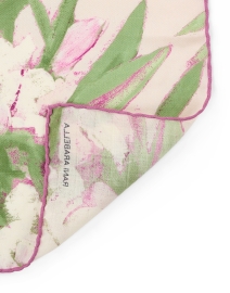 Back image thumbnail - Rani Arabella - Pink Floral Print Wool Cashmere Silk Scarf