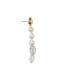 Back image thumbnail - Lizzie Fortunato - Pearl and Stone Drop Earrings
