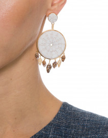 Rachel White Beaded Shell Earrings