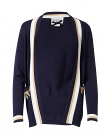 Navy, White and Gold Trim Cardigan