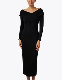 Front image thumbnail - Emporio Armani - Black Off The Shoulder Dress