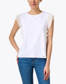 Front image thumbnail - Marc Cain - White Ruffled Top