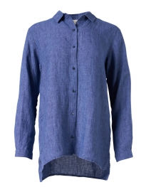 Blue Linen Button Up Shirt