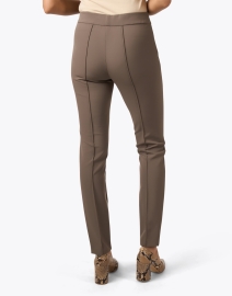 Back image thumbnail - Lafayette 148 New York - Gramercy Taupe Stretch Pintuck Pant