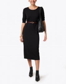 Look image thumbnail - Eileen Fisher - Black Stretch Jersey Dress