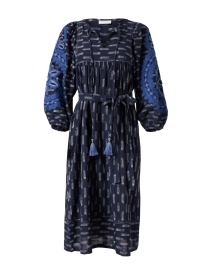 Product image thumbnail - Megan Park - Laila Indigo Embroidered Cotton Dress
