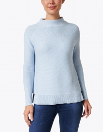 Kinross - Light Blue Cotton Garter Stitch Sweater