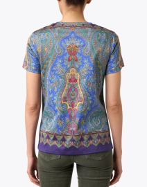 Back image thumbnail - Rani Arabella - Navy Multi Paisley Print Cotton T-Shirt