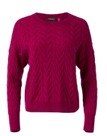 Product image thumbnail - Repeat Cashmere - Magenta Cashmere Cable Knit Sweater
