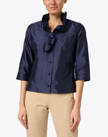 Front image thumbnail - Connie Roberson - Celine Navy Silk Shirt