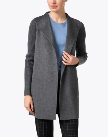 Front image thumbnail - Kinross - Grey Wool Cashmere Coat