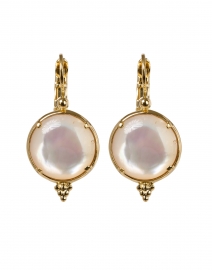 White Mother of Pearl and Gold Drop Earrings