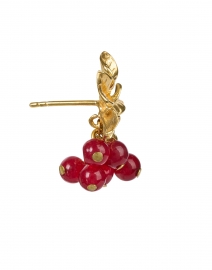 Peracas - Gold and Red Magnolia Earrings