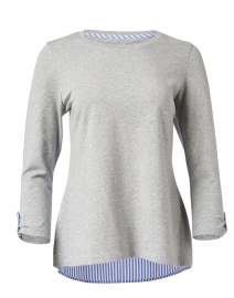 Heather Grey Striped Back Top