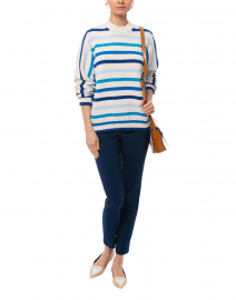 Technicolor Blue Striped Cotton Sweater