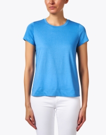 Front image thumbnail - Lafayette 148 New York - The Modern Sky Blue Cotton Tee
