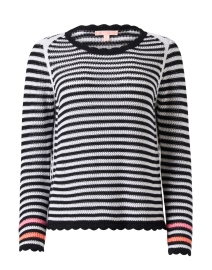 Product image thumbnail - Lisa Todd - Black and White Striped Cotton Sweater