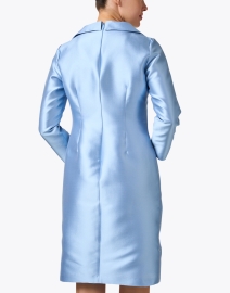 Back image thumbnail - Bigio Collection - Blue Satin Shift Dress