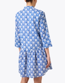 Back image thumbnail - Ro's Garden - Deauville Blue Print Kariya Shirt Dress