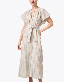 Front image thumbnail - Momoni - Geneva Multi Striped Cotton Blend Dress