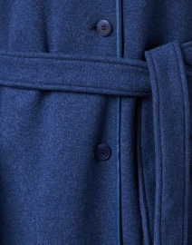 Fabric image thumbnail - Max Mara Leisure - Obice Blue Wool Blend Belted Coat