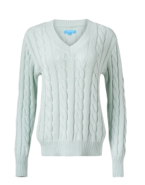 Product image thumbnail - Burgess - Monaco Mist Blue Cotton Cashmere Sweater