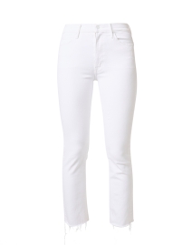Product image thumbnail - Mother - The Dazzler White Ankle Fray Jean