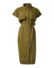 Product image thumbnail - Hinson Wu - Jodi Olive Green Cotton Dress