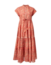 Product image thumbnail - Ro's Garden - Mumi Orange Print Cotton Dress