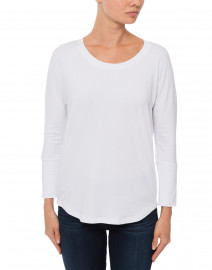 Front image thumbnail - Southcott - White Scoop Neck Bamboo-Cotton Top