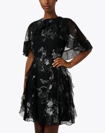 Front image thumbnail - Jason Wu Collection - Black Multi Print Silk Chiffon Dress