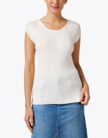 Front image thumbnail - Lafayette 148 New York - White Knit Top