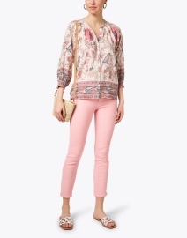 Look image thumbnail - Bell - Courtney Pink Print Cotton Silk Top